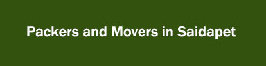 Packers and Movers in Saidapet